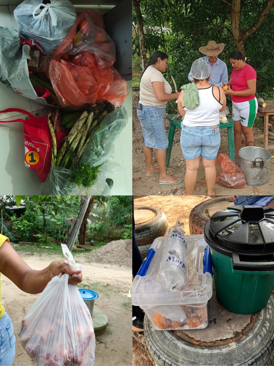 Preparación de alimentos para la olla comunitaria